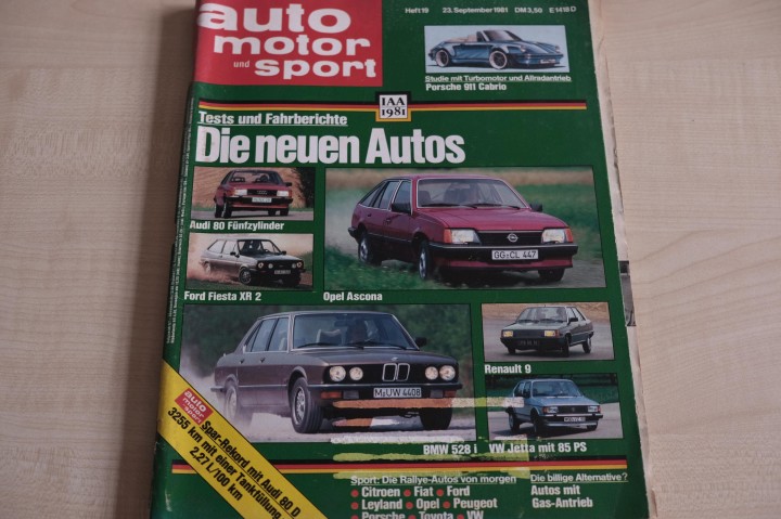 Deckblatt Auto Motor und Sport (19/1981)